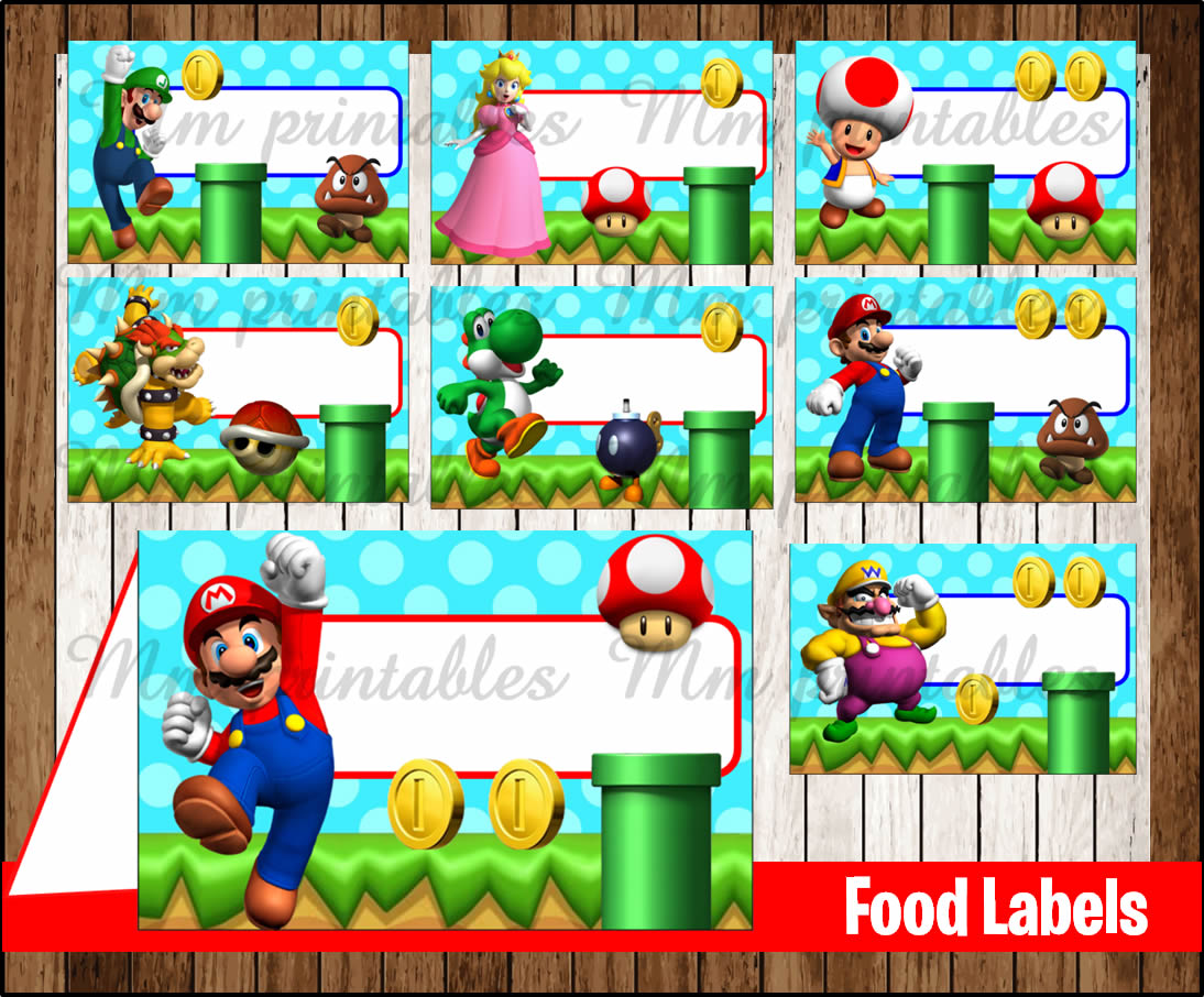 Free Printable Super Mario Food Labels Printable Templates