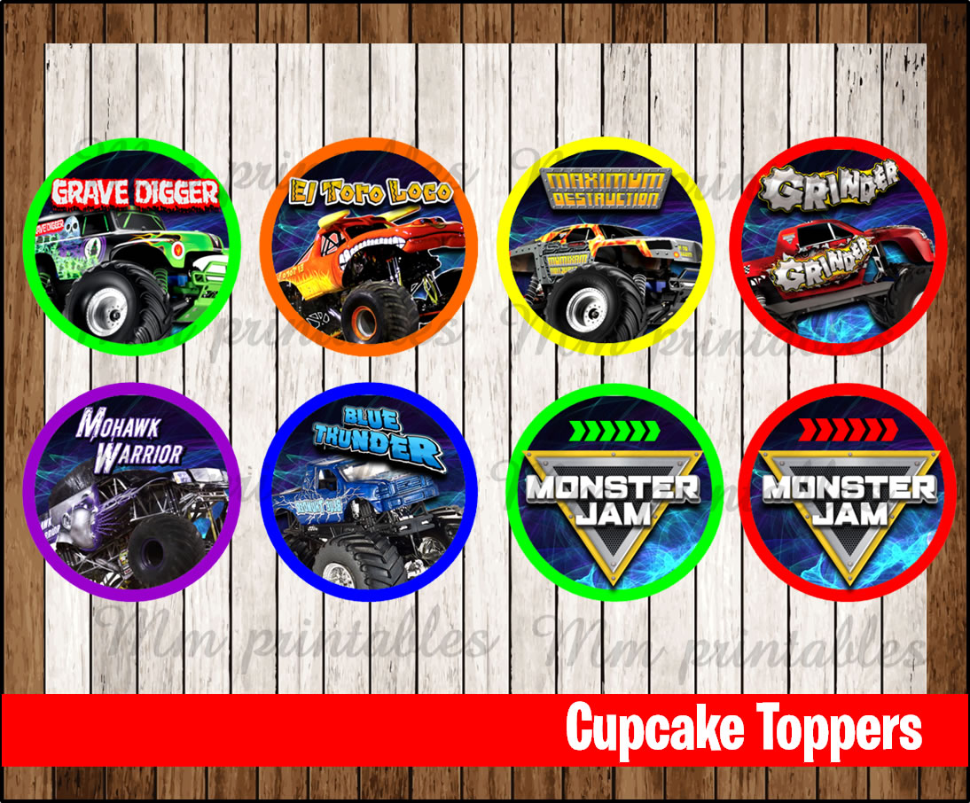 80-off-sale-monster-jam-party-cupcakes-toppers-instant-download-printable