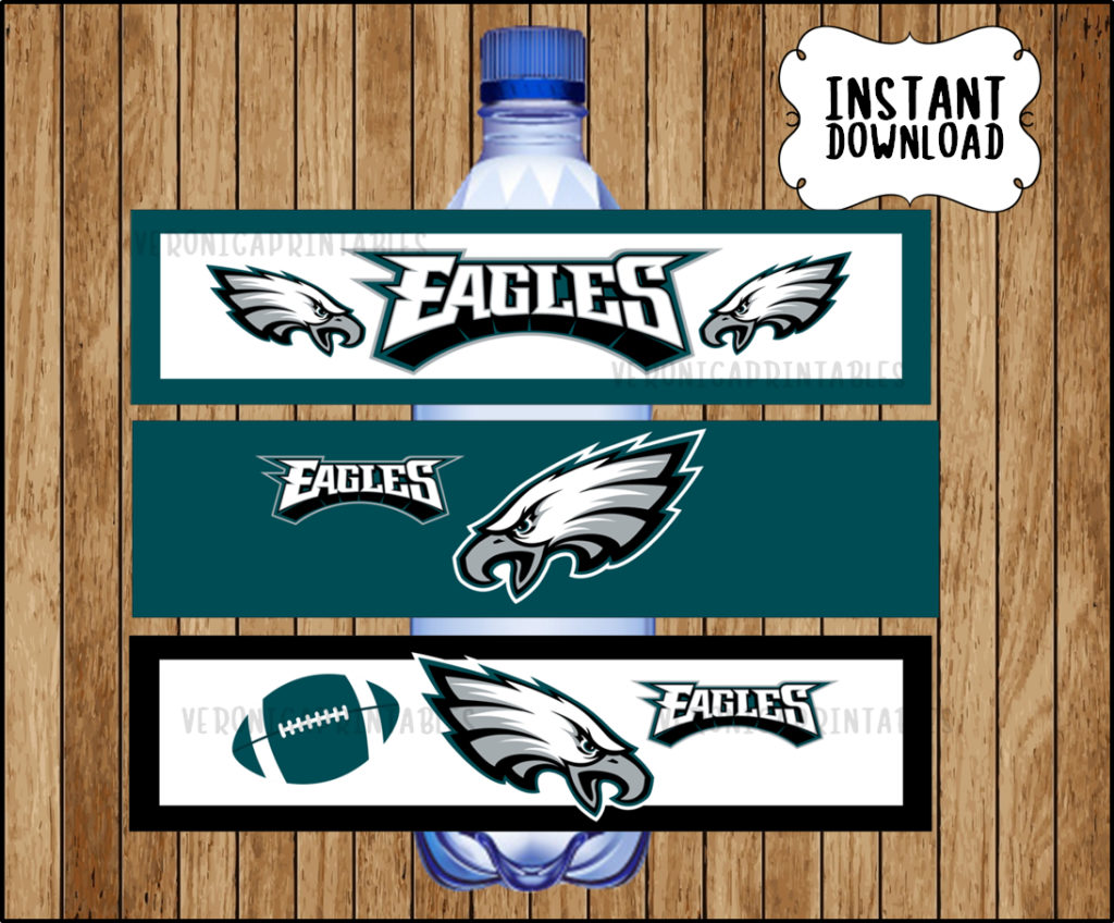 eagles-football-water-bottle-labels-instant-download-eagles-football