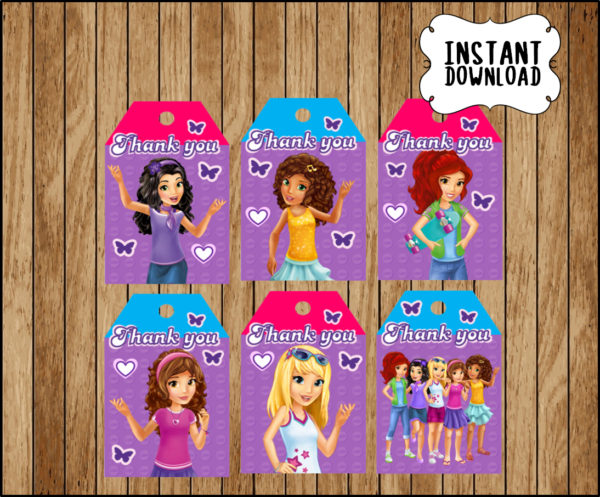 Printable Lego Friends Thank You Tags Instant Download Lego Friends Printable Lego Friends Thank You Tags Instant Download Lego Friends