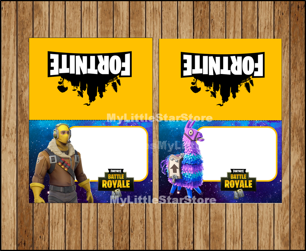 Fortnite Food labels, Printable Fortnite Food tent cards, Fortnite