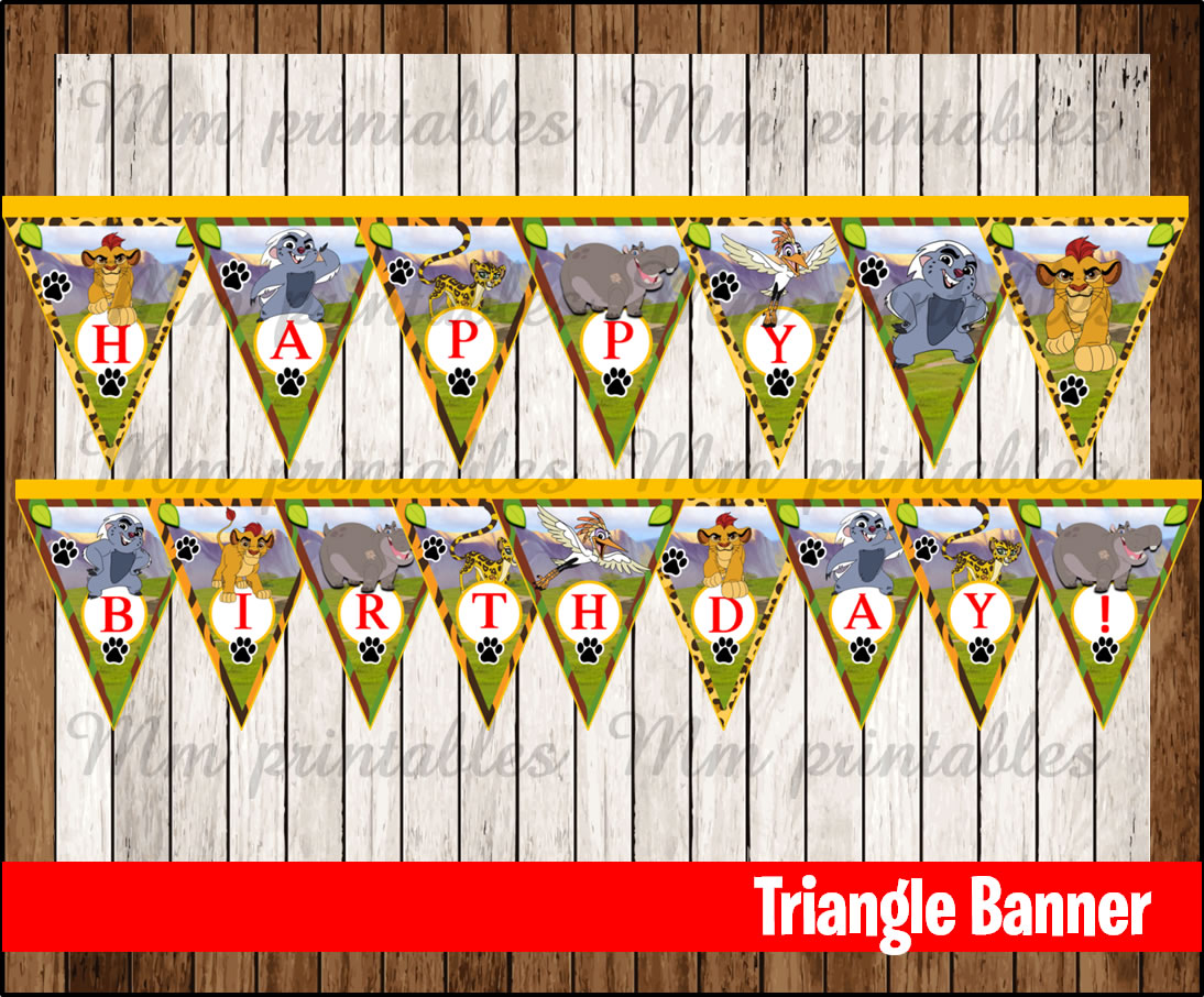 80% OFF SALE The Lion Guard Triangle Banner Instant download - Printable