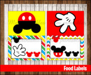 80% OFF SALE Mickey Mouse Food Tent Cards instant download - Printable