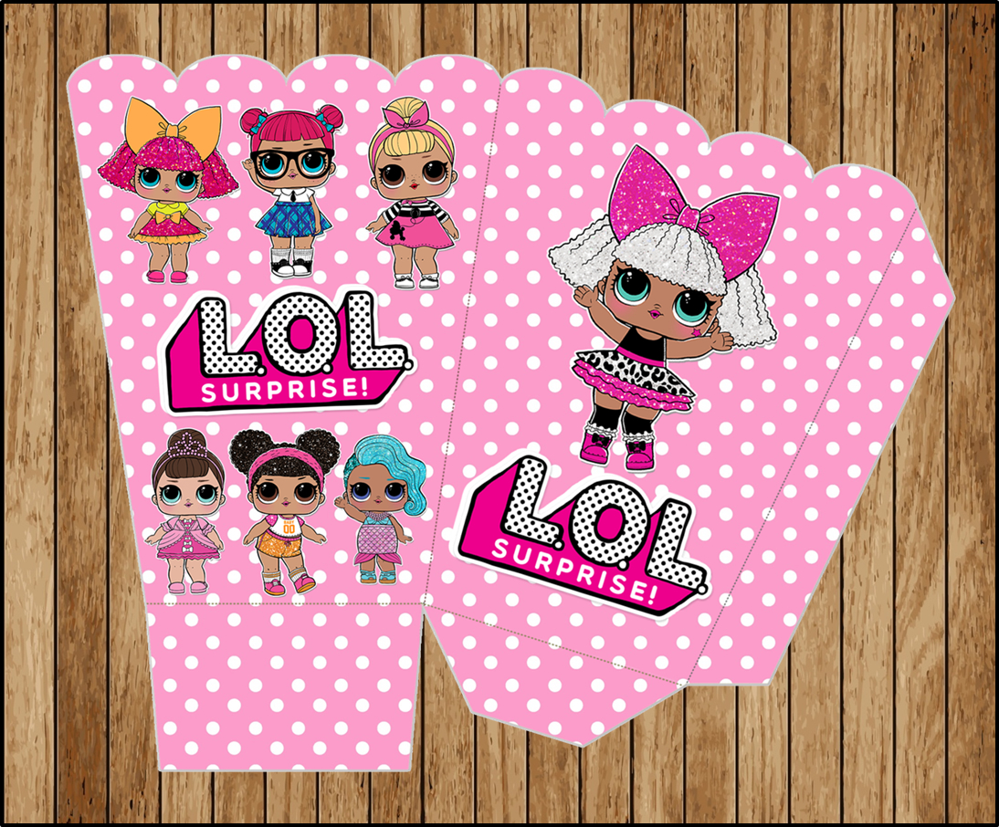 LOL Surprise Dolls Popcorn box instant download, Printable LOL Surprise