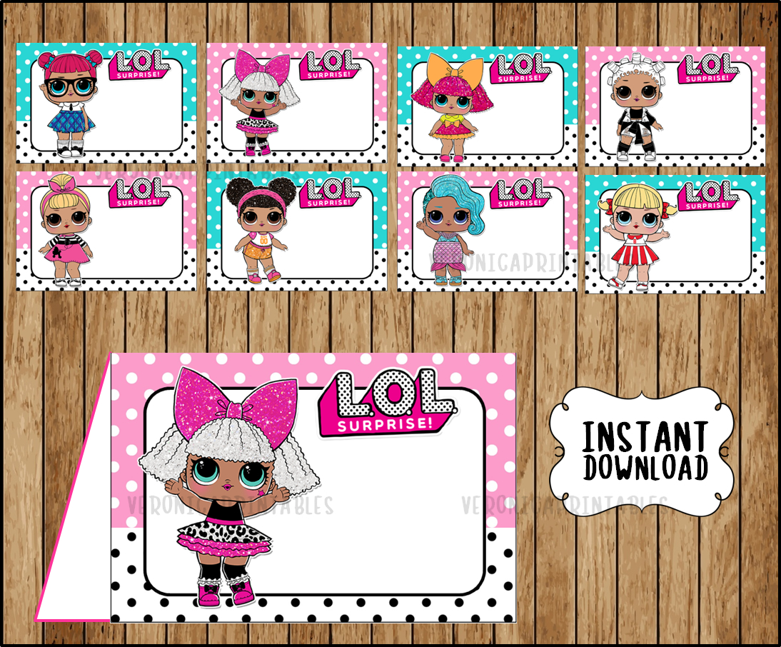 LOL Surprise Dolls Food Labels Printable LOL Surprise Dolls Party Food 