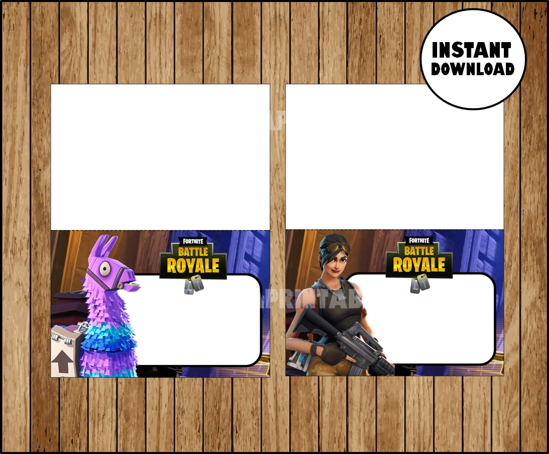 Fortnite Food labels, Printable Fortnite Food tent cards, Fortnite ...