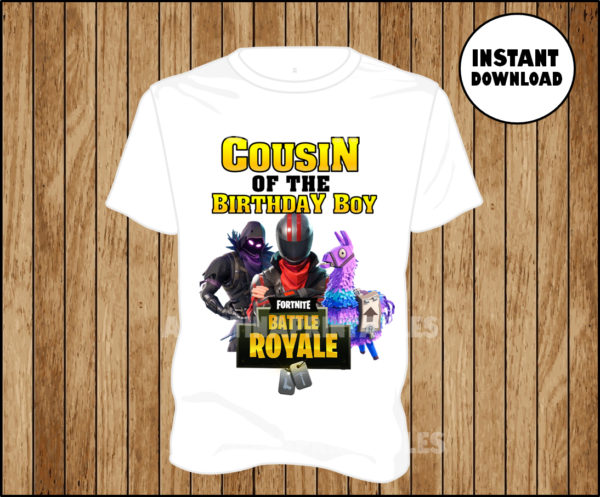 fortnite cousin of the birthday boy iron on fortnite