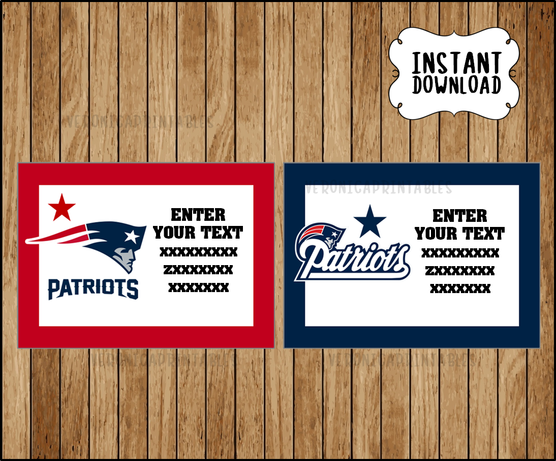 Printable Patriots Football Cards, tags, book labels, stickers, kids ...