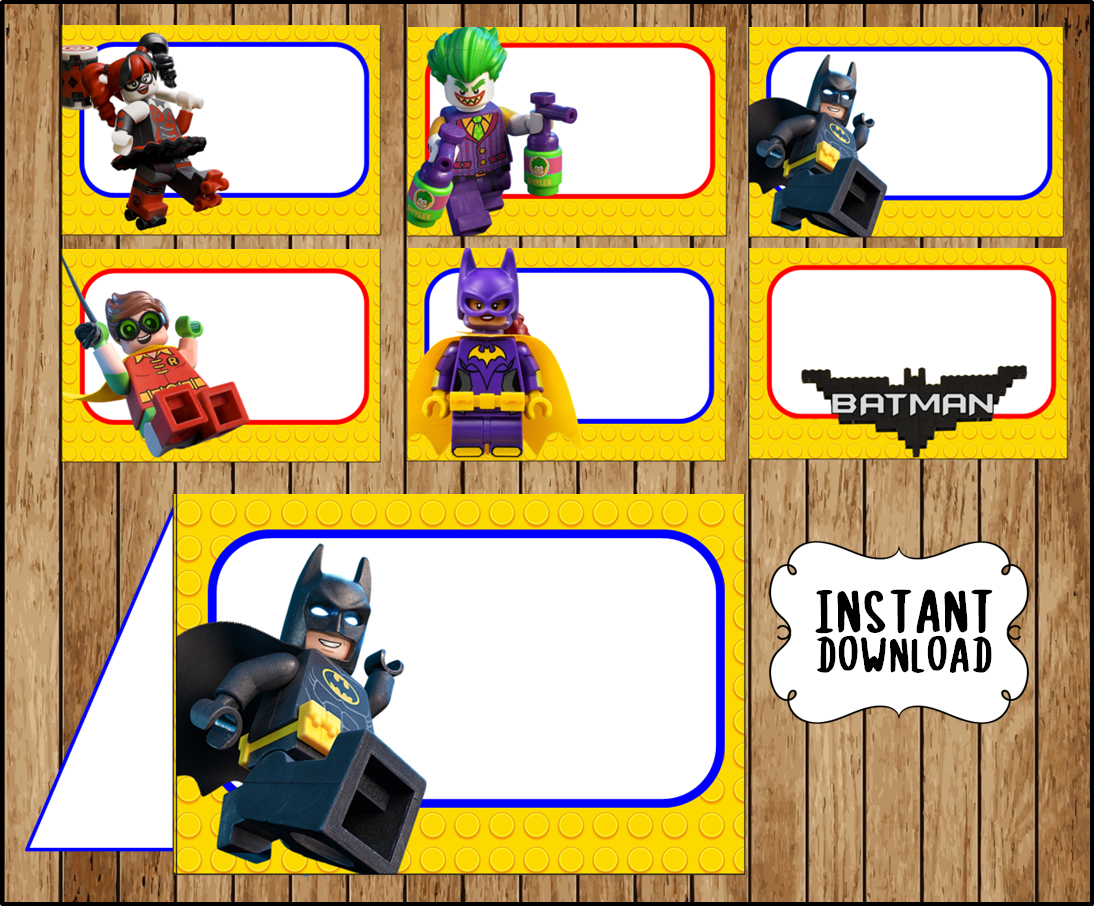 Printable Lego Batman Food Labels Instant Download Lego Batman Movie Party Food Tent Cards Printable Lego Batman Tent Cards