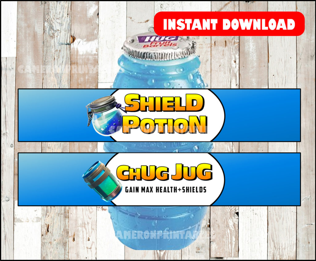 Fortnite Birthday Party Shield Potion and Chug Jug Printables, party ...