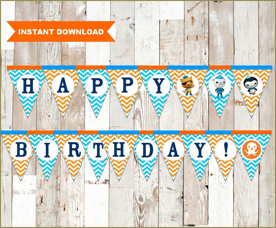 Octonauts birthday banner, Octonauts happy birthday banner printable ...