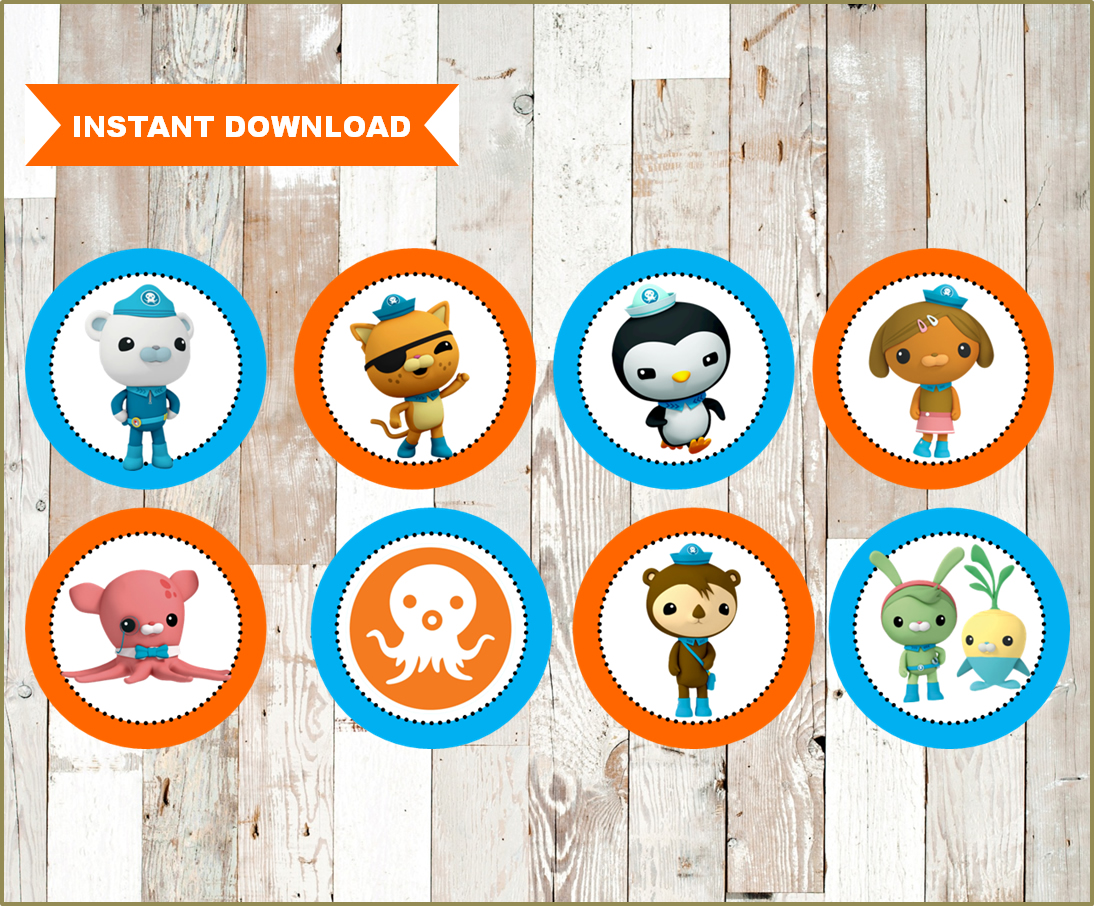 Octonauts Cupcakes Toppers Octonauts Birthday Toppers Octonauts