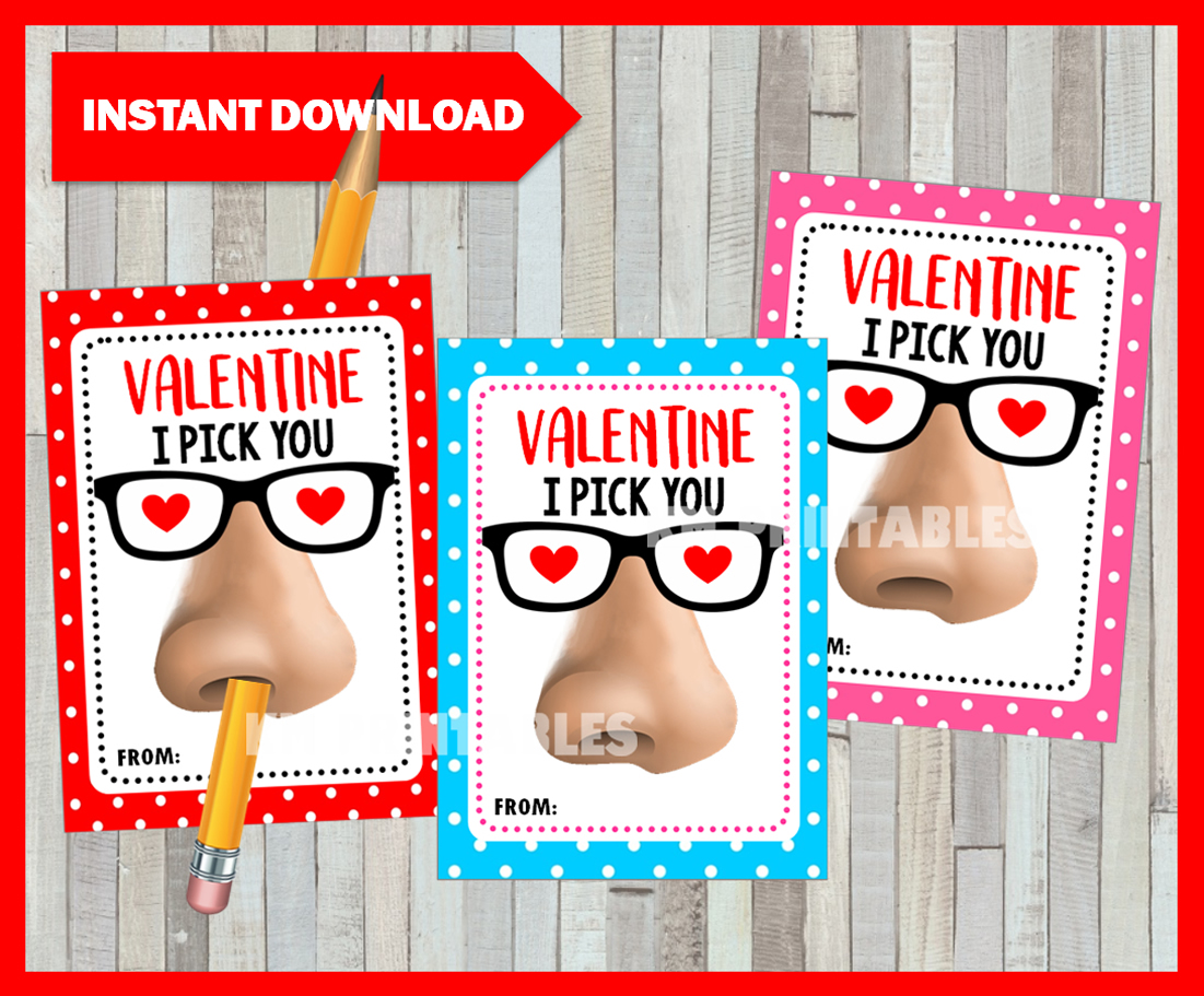 Nose Picking Valentine's Day cards, Funny Valentine cards, Printable